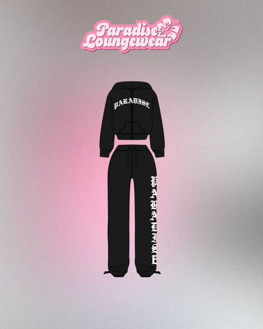 Black Distressed Tracksuit